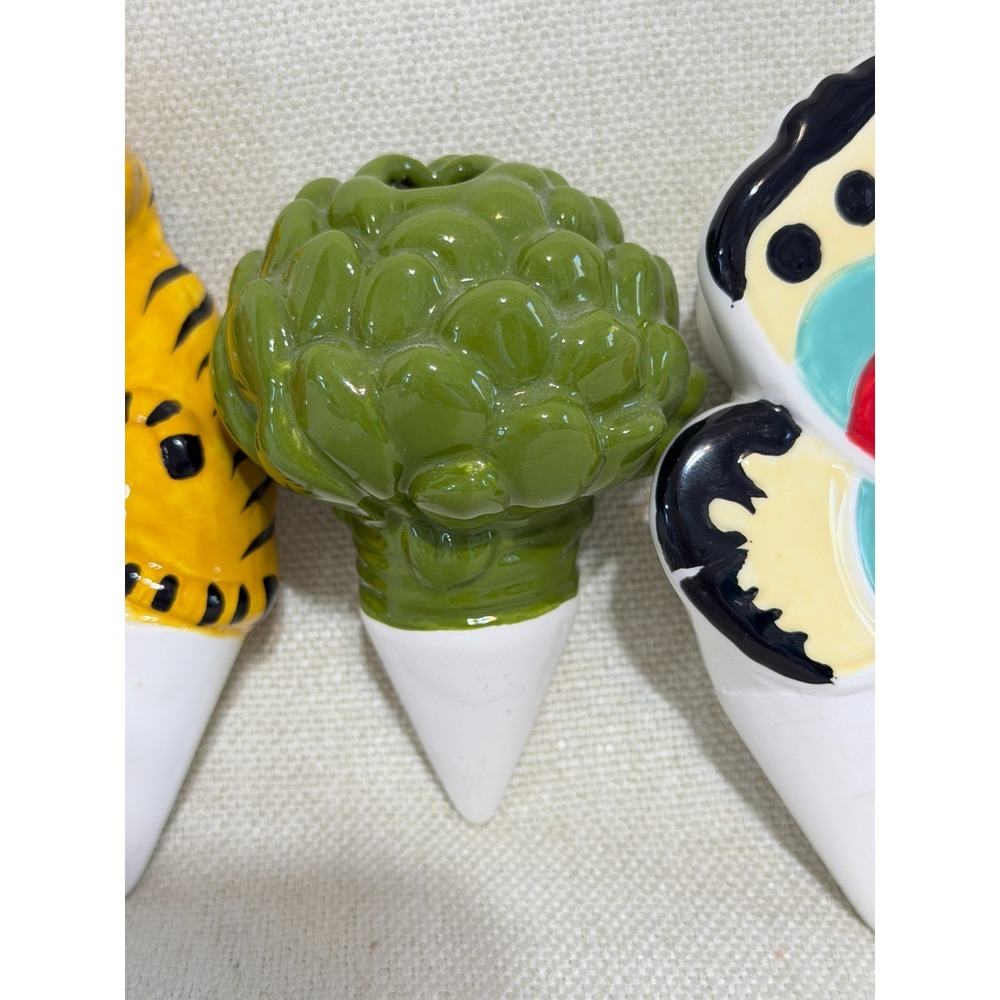 5 Pack Ceramic Self Watering Spikes Flower Tiger Butterfly Plant Stakes - Picture 4 of 11